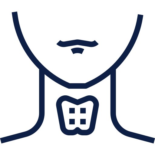 person's neck with thyroid outline